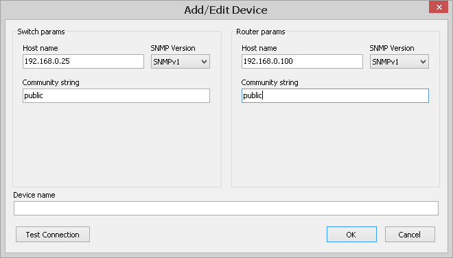 SoftPerfect Switch Port Mapper - Adding a device