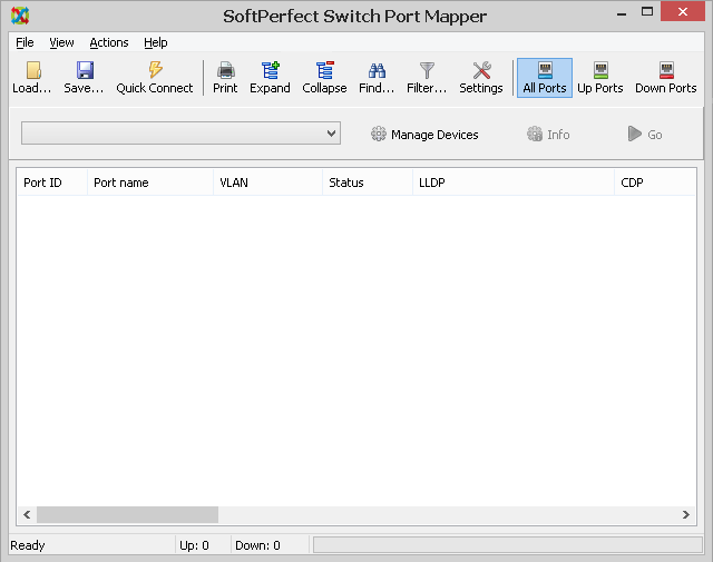 SoftPerfect Switch Port Mapper - Main window