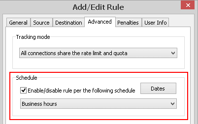 Linking a rule with a new schedule